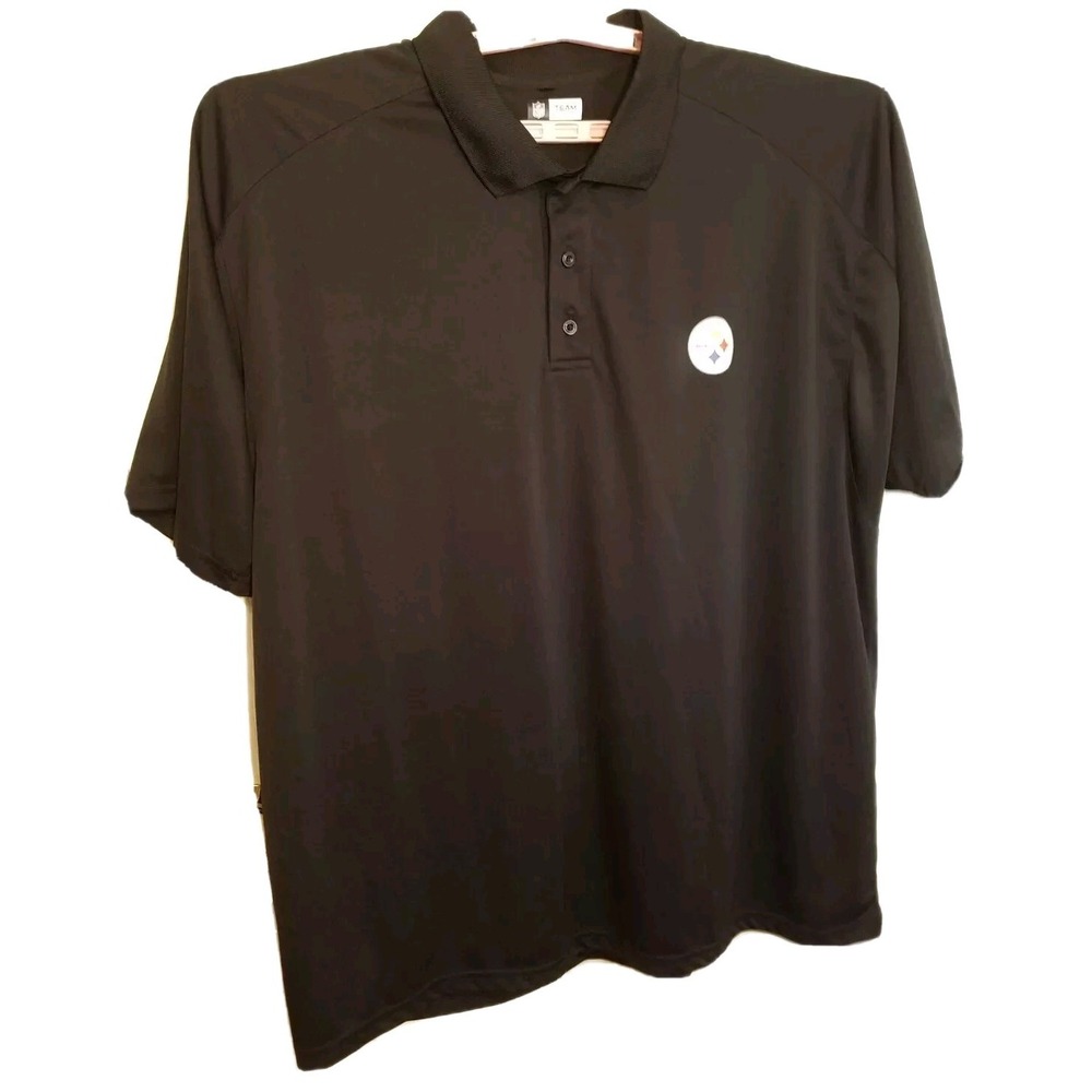 Pittsburgh Steelers Mens 3X Top NFL Black Polo Shirt Football Team Apparel 3XL
